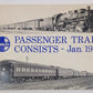 Santa Fe Passenger Train Consists - Jan. 1937 Paperback Book VG