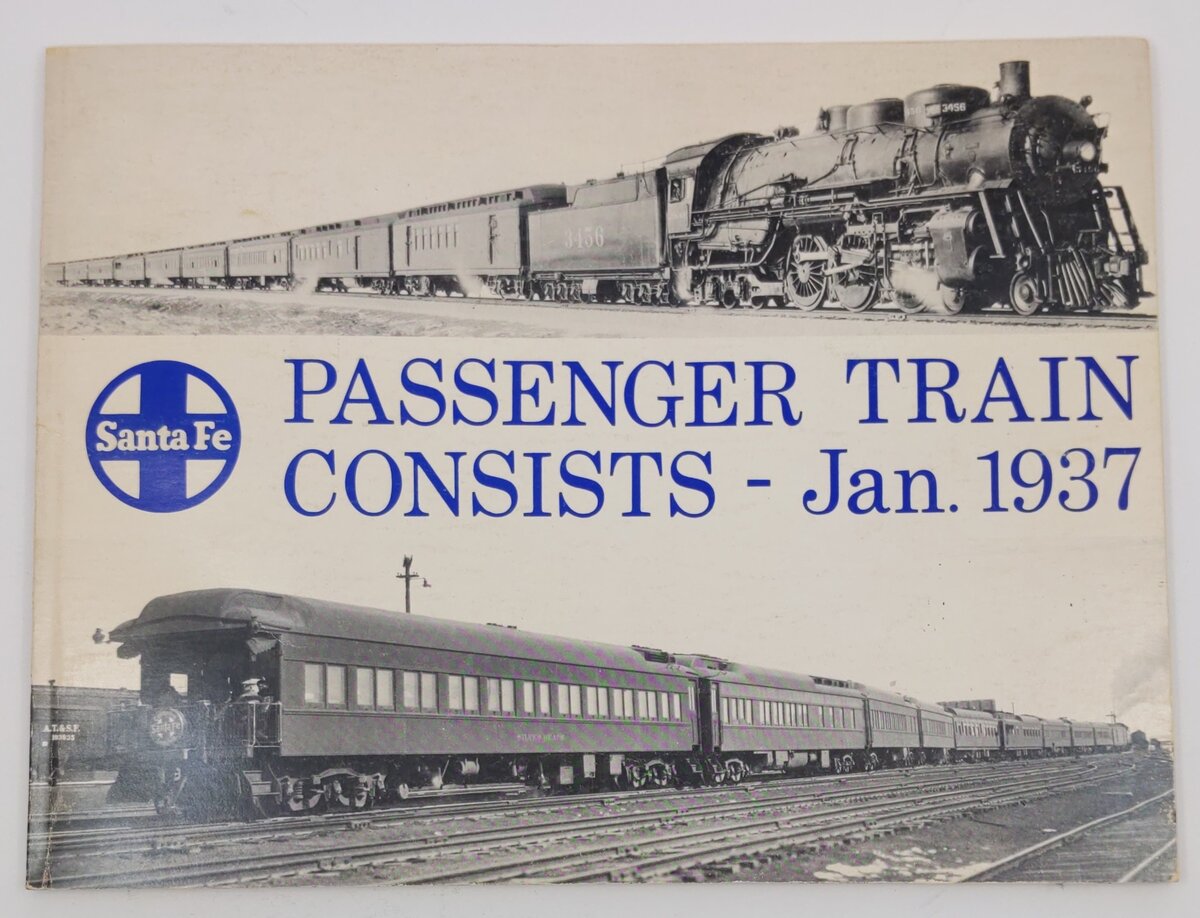 Santa Fe Passenger Train Consists - Jan. 1937 Paperback Book VG
