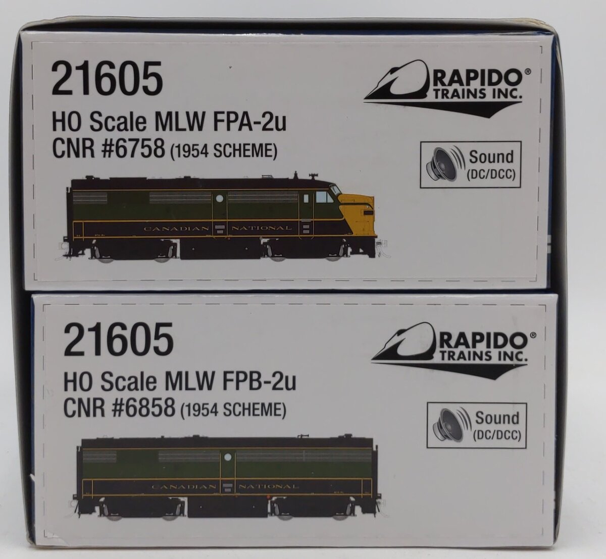 Rapido Trains 21605 HO CN FPAB-2u Diesel Locomotive Set #6758/6858 w/DCC