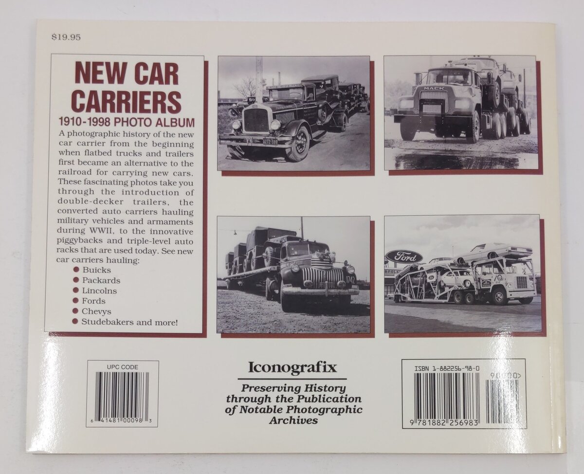 New Car Carriers, 1910-1998 Photo Album Paperback Book By Donald F. Wood EX