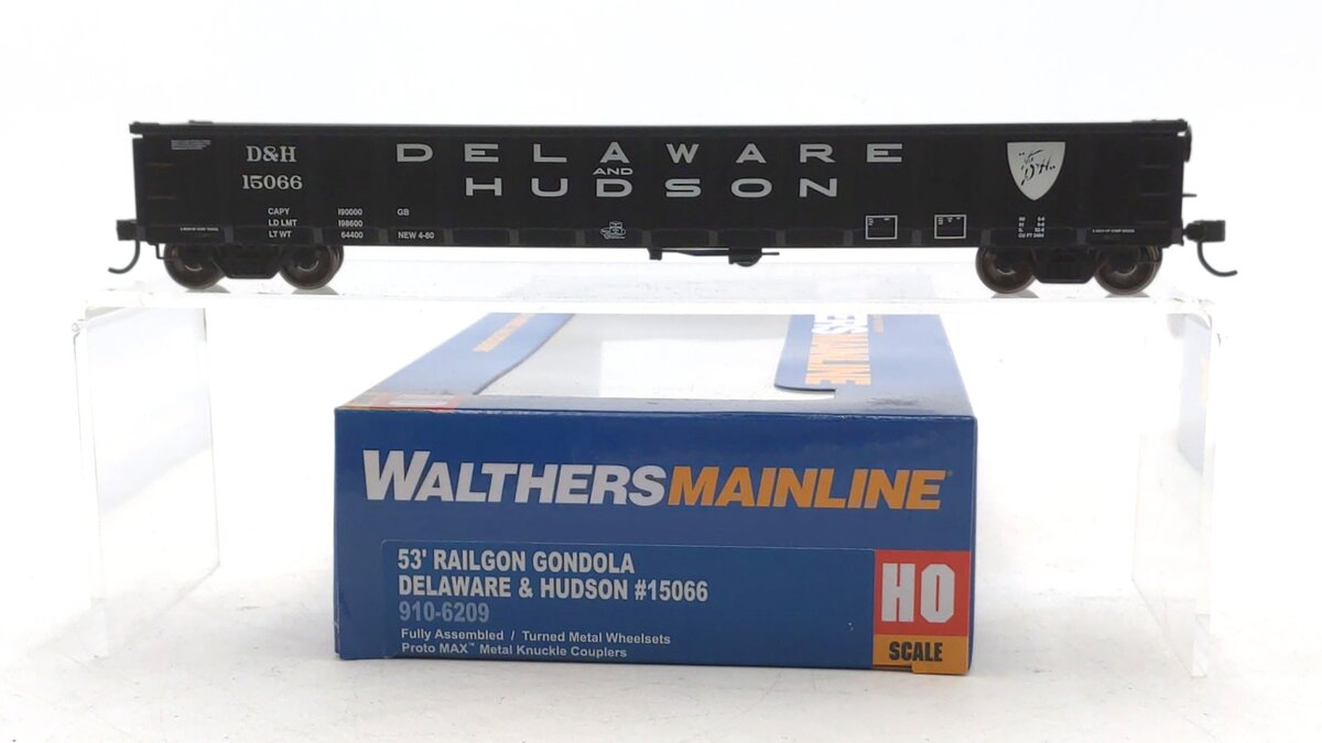 Walthers 910-6209 HO Scale Delaware & Hudson 53' Railgon Gondola #15066