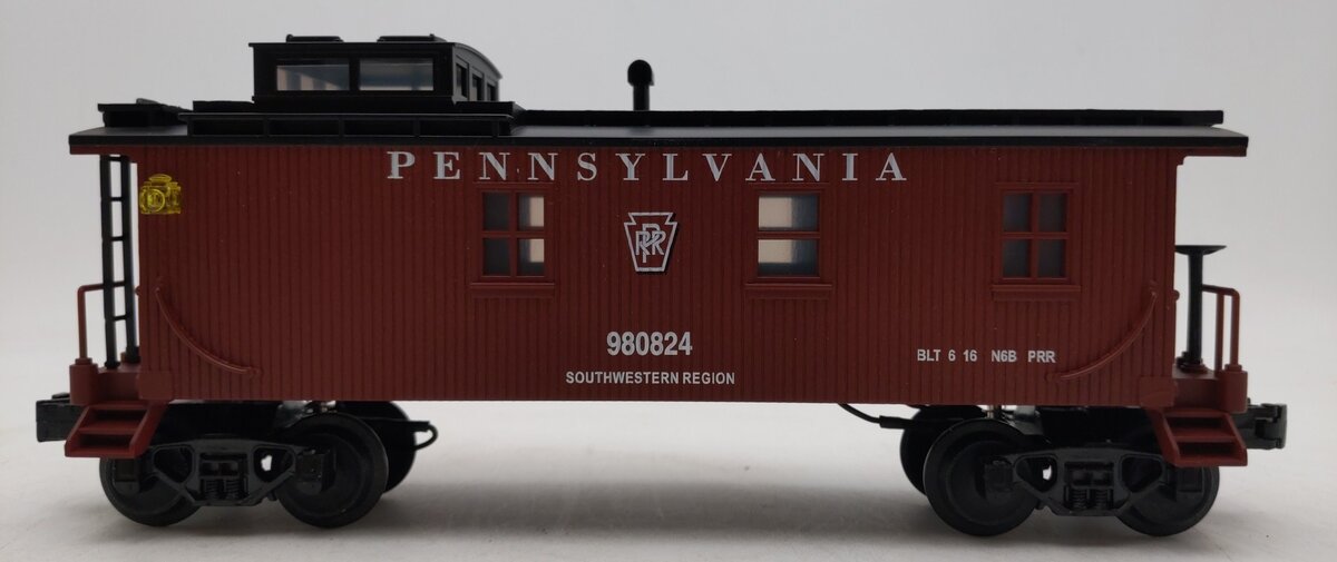 MTH 30-7715 O Gauge RailKing Pennsylvania Semi-Scale Woodsided Caboose #980824 LN/Box