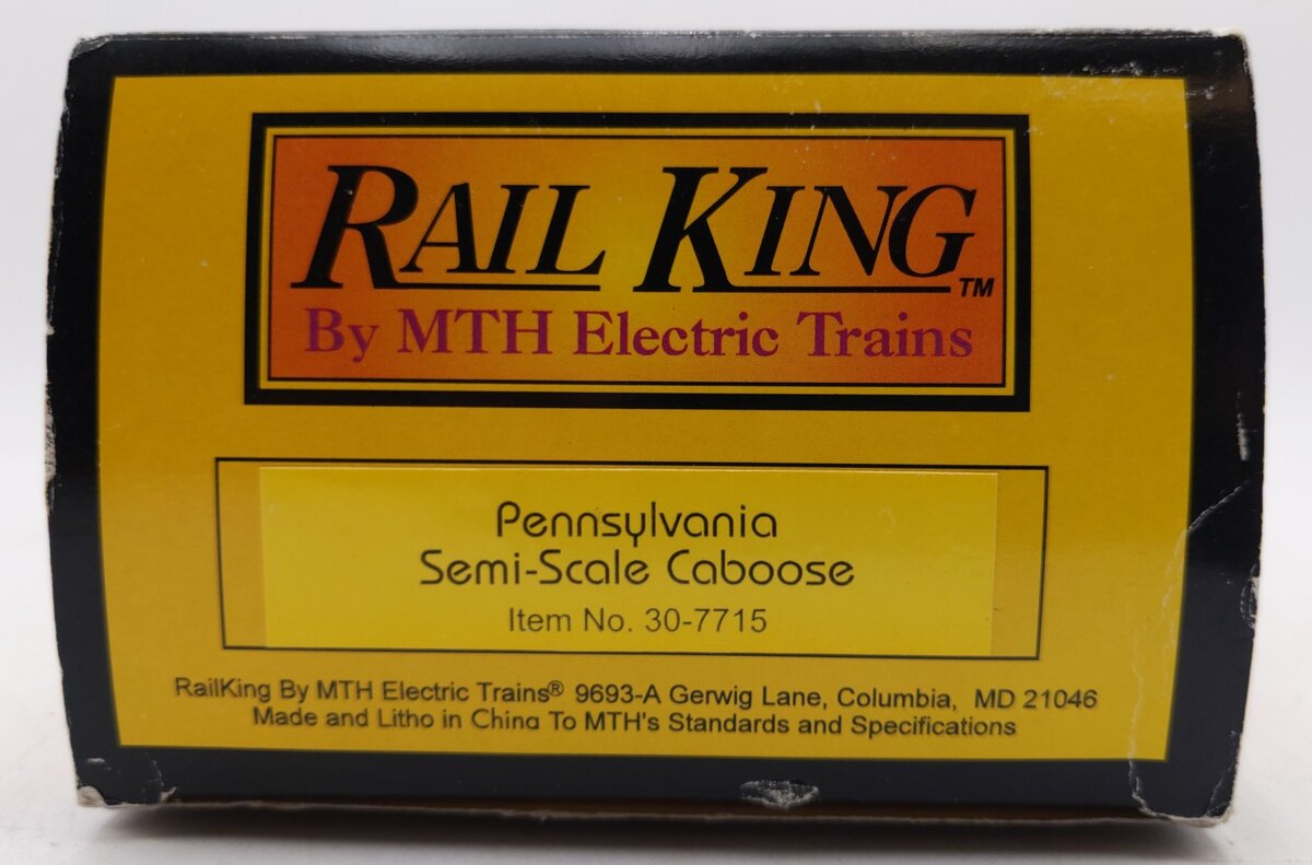 MTH 30-7715 O Gauge RailKing Pennsylvania Semi-Scale Woodsided Caboose #980824 LN/Box