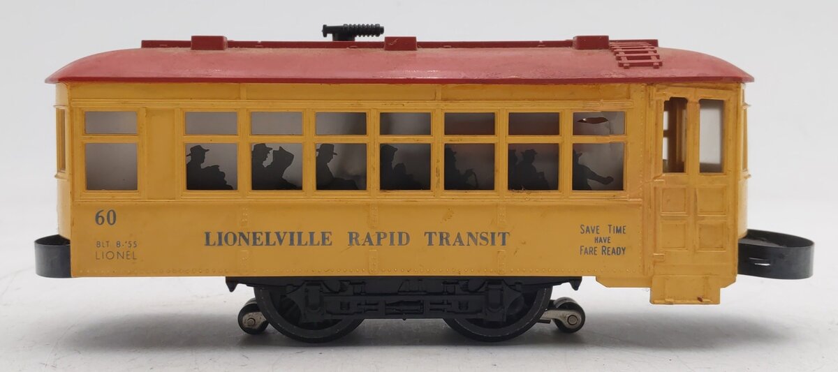 Lionel 60 Vintage O Lionelville Motorized Rapid Transit Trolley VG