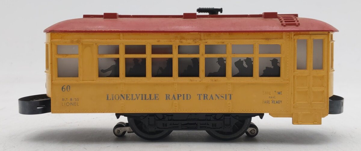 Lionel 60 Vintage O Lionelville Motorized Rapid Transit Trolley VG