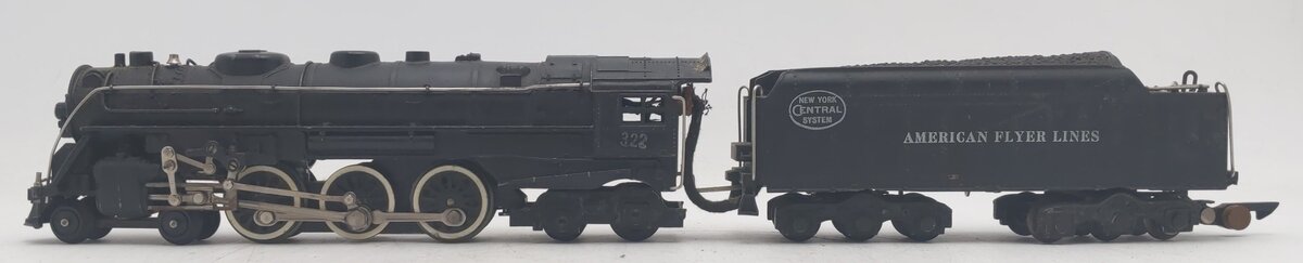 American Flyer 322 Vintage S NYC 4-6-4 Hudson Steam Locomotive & Tender VG