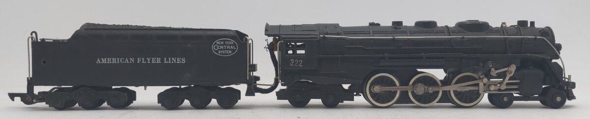 American Flyer 322 Vintage S NYC 4-6-4 Hudson Steam Locomotive & Tender VG