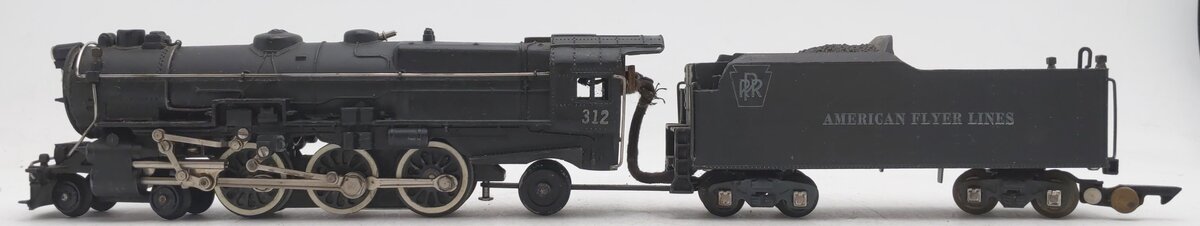 American Flyer 312 Vintage S PRR 4-6-2 K5 Atlantic Steam Locomotive & Tender VG