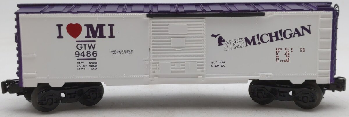 Lionel 6-9486 O Gauge I Love Michigan Boxcar #9486 LN/Box