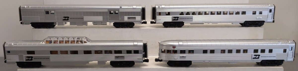 Atlas 3001590S O Burlington Northern 70' Streamline 4 Car Passenger Set (3 Rail) EX/Box