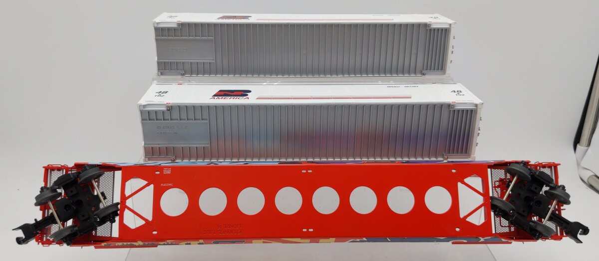 Lionel 2226572 O Burlington Northern Husky Stack Car with Graffiti #63361