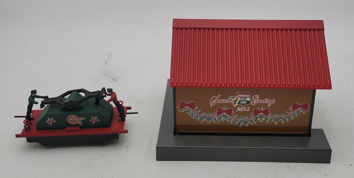 American Flyer 6-48096 S Scale Christmas Handcar w/Shed LN/Box