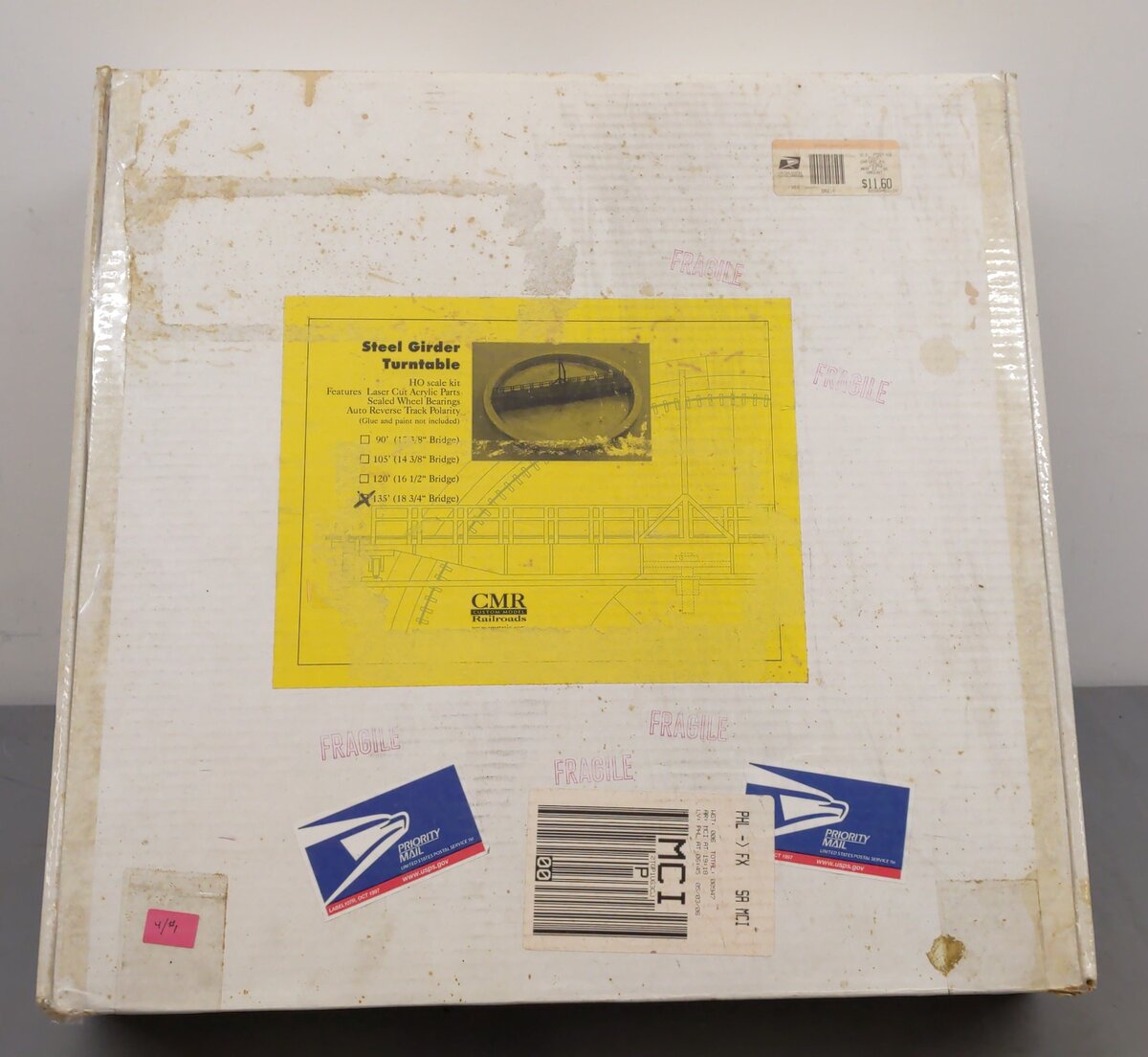 Custom Model Railroads HO Laser Cut 135' Turntable Kit NIB