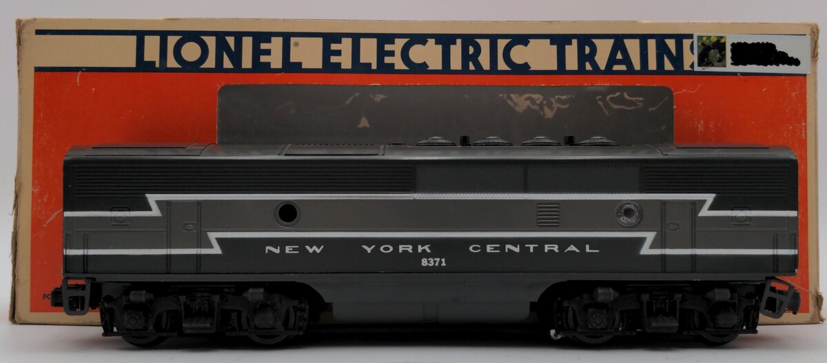 Lionel 6-8371 O New York Central F-3 B Unit Non- Pwd. Diesel Locomotive w/Horn EX/Box