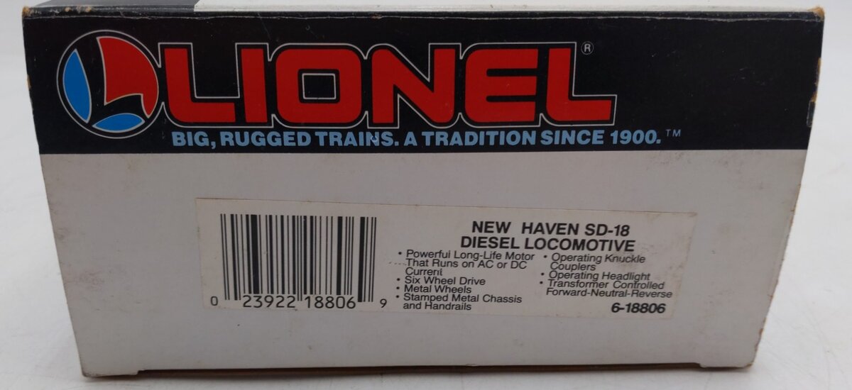 Lionel 6-18806 O Gauge New Haven SD-18 Powered Diesel Locomotive #8806 LN/Box