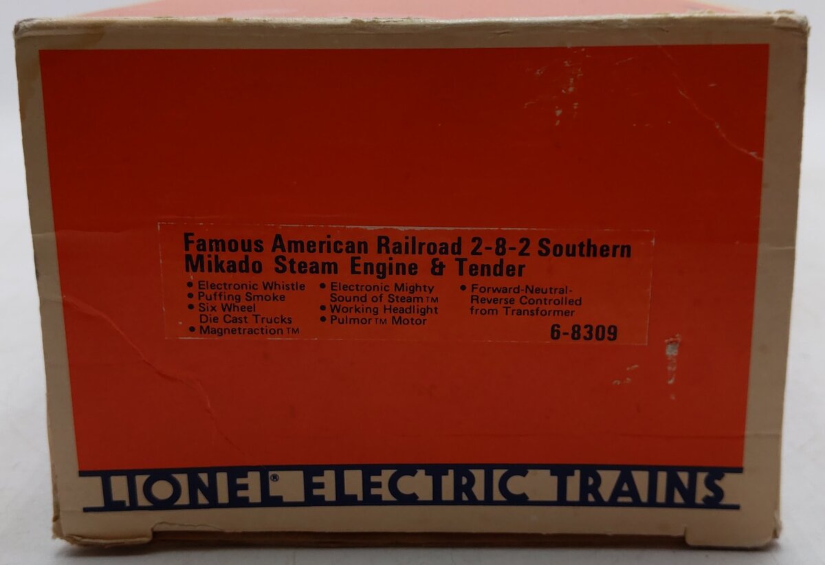 Lionel 6-8309 O Gauge Southern 2-8-2 Mikado Steam Locomotive & Tender #4501 EX/Box