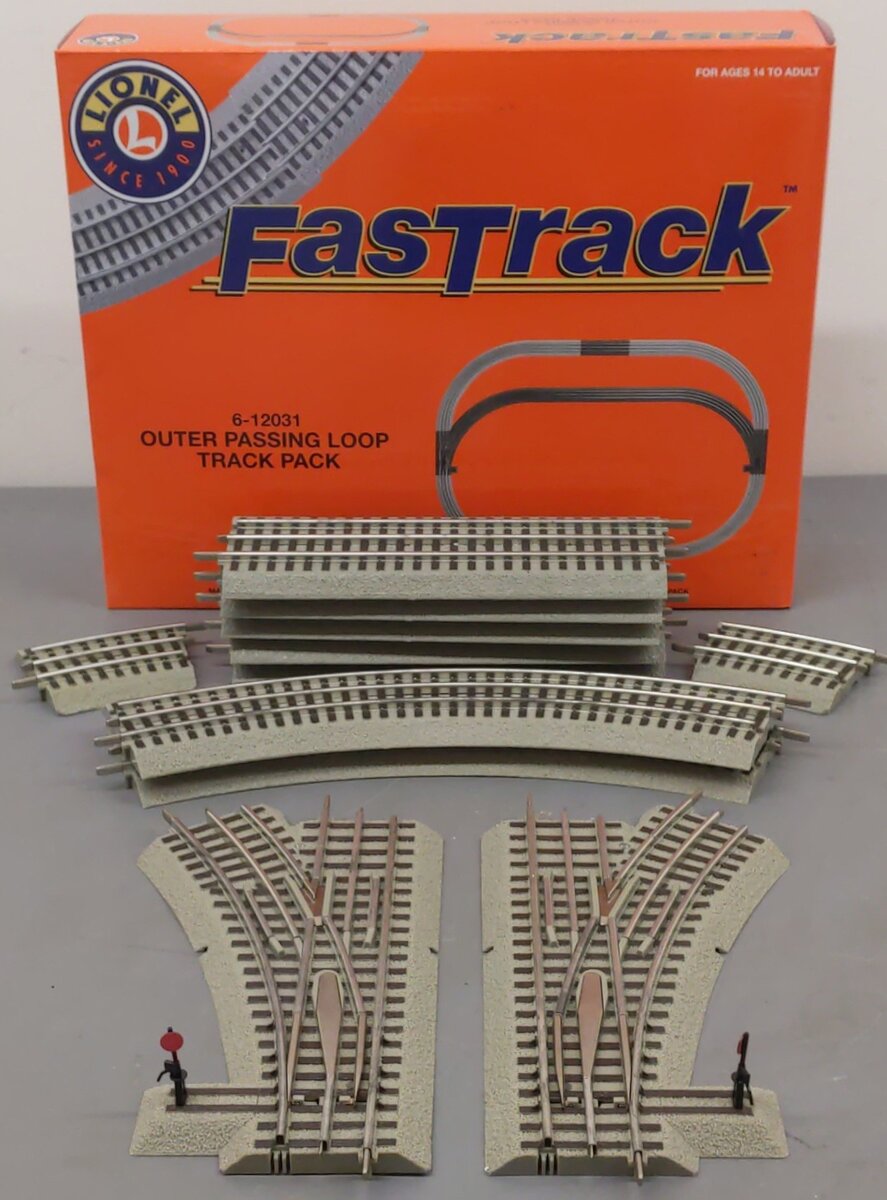 Lionel 6-12031 O27 Outer Passing Loop FasTrack Add-On Pack EX/Box
