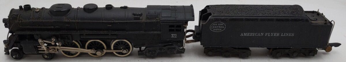 American Flyer 322 Vintage S NYC 4-6-4 Hudson Steam Locomotive & Tender VG