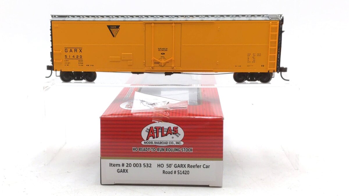 Atlas 20003532 HO Scale GARX 50’ Reefer Car #51420