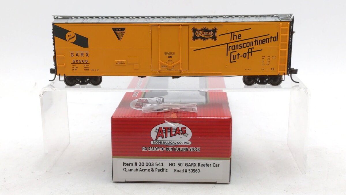 Atlas 20003541 HO Scale Quanah Acme and Pacific 50’ GARX Reefer Car #50560