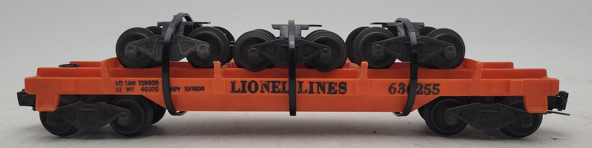 Lionel 6362-55 Vintage O Flat Car w/ 3 Trucks--Serif Letter Version EX