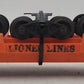 Lionel 6362-55 Vintage O Flat Car w/ 3 Trucks--Serif Letter Version EX
