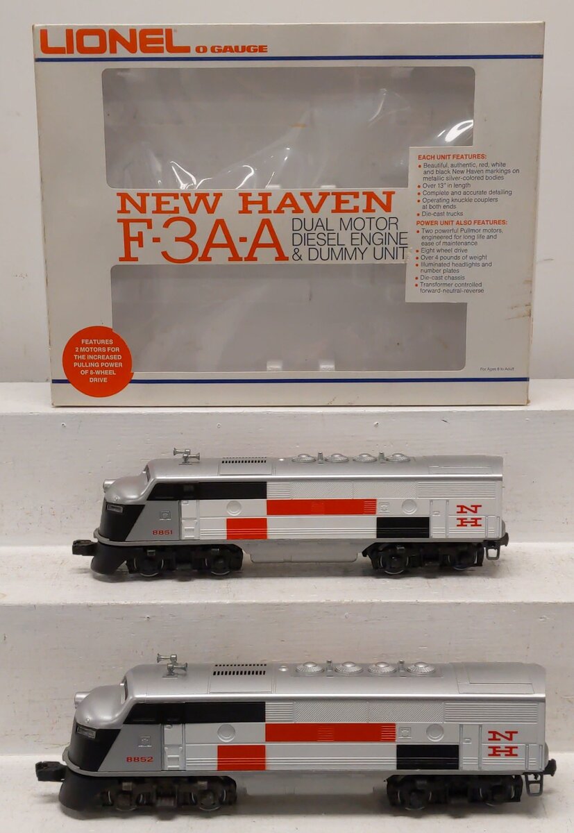 Lionel 6-8851 O Gauge New Haven F3 AA Diesel Locomotive Set #8851/8852 EX/Box