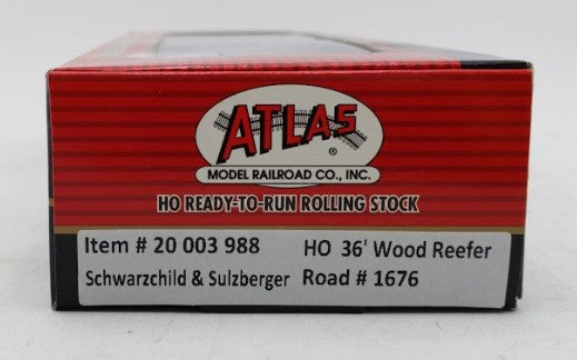 Atlas 20003988 HO Schwarzchild & Sulzberger 36' Wood Reefer #1676