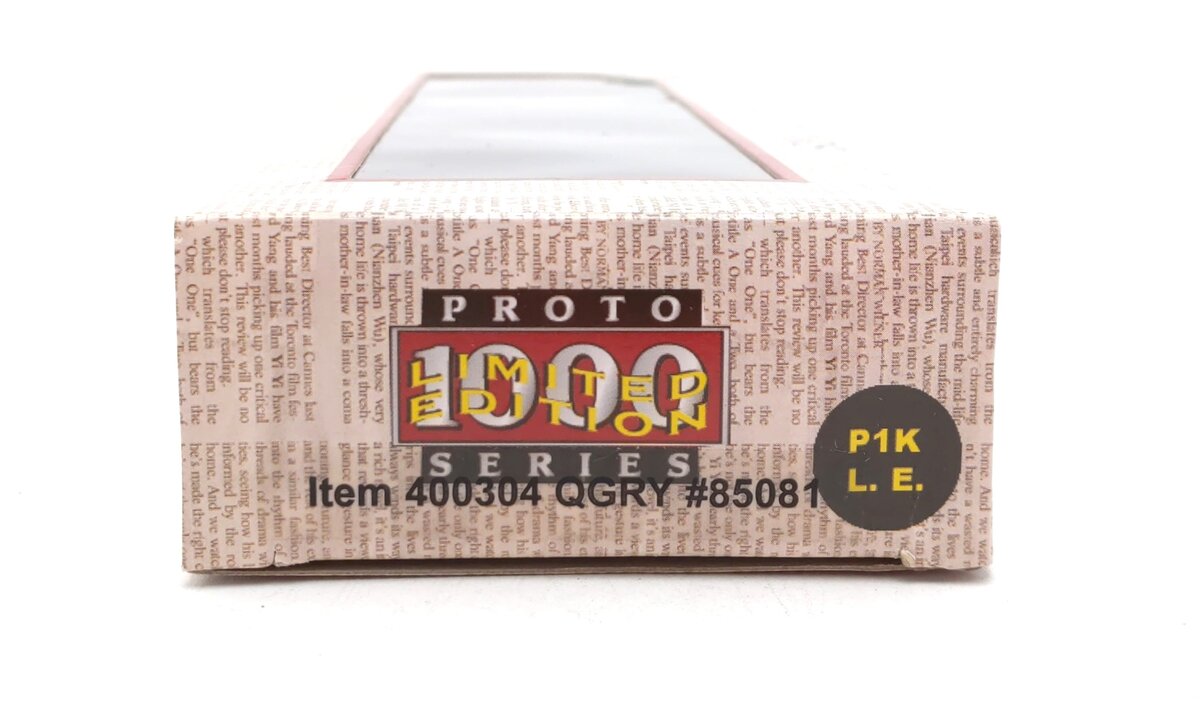 Proto 1000 400304 HO Scale 50' Newsprint Cars QGRY Limited Edition #85081 LN/Box