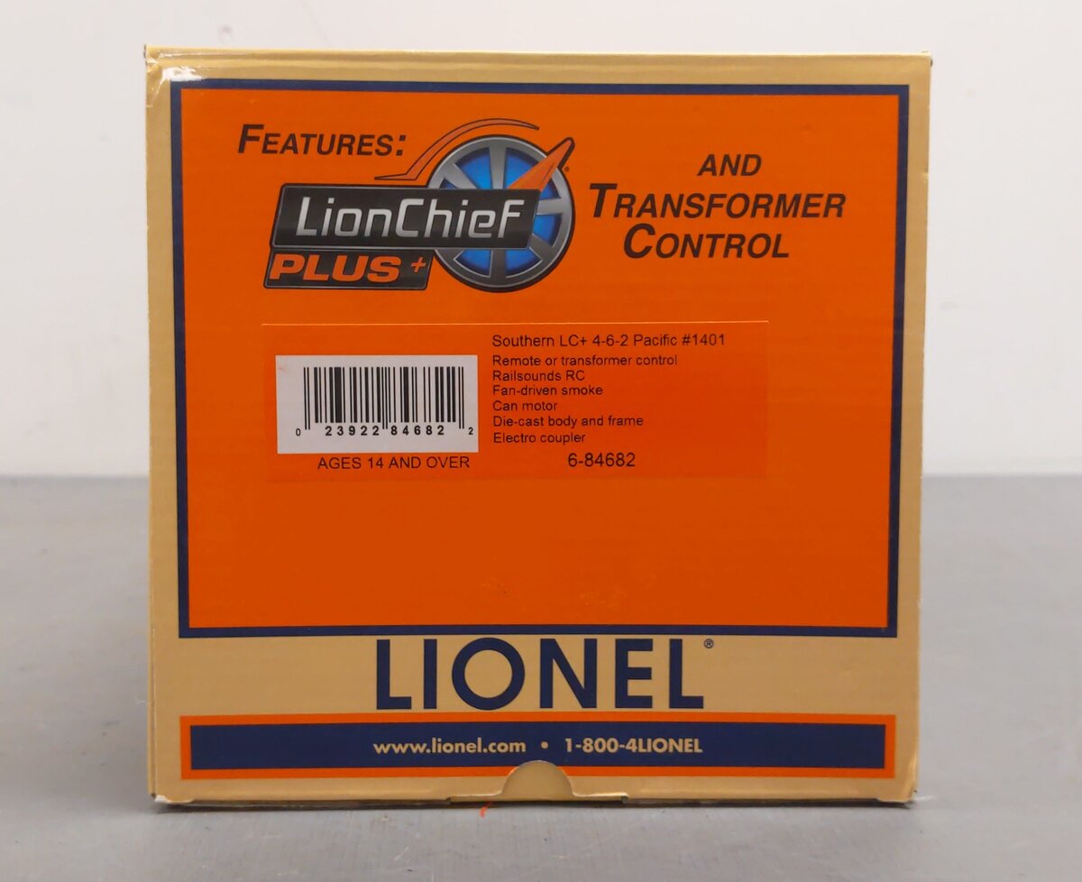 Lionel 6-84682 O Southern LionChief Plus 4-6-2 Pacific Steam Locomotive #1401