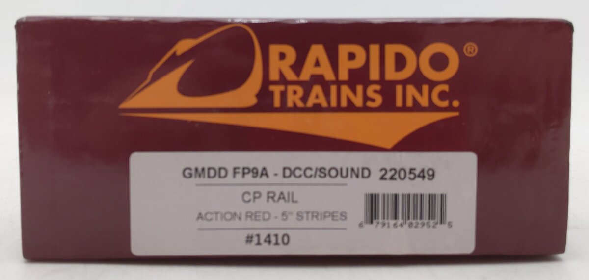 Rapido Trains 220549 HO Scale Canadian Pacific GMD FP9A True North #1410 w/ DCC