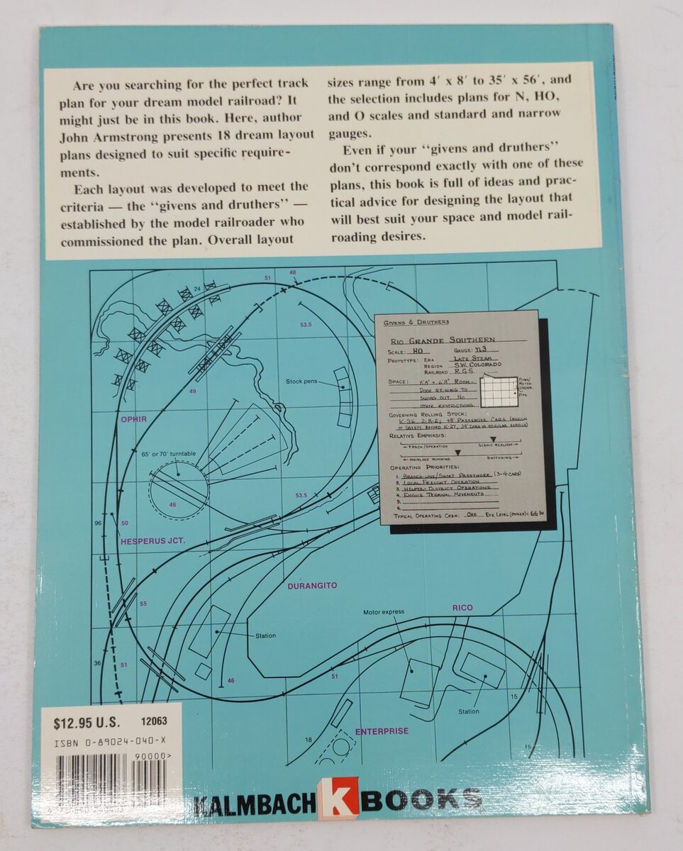 18 Tailor-Made Model Railroad Track Plans Paperback Book By John Armstrong VG