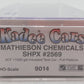 Kadee 9014 HO Mathieson Chemicals SHPX ACF 11000 gal Insulated Tank Car #2569