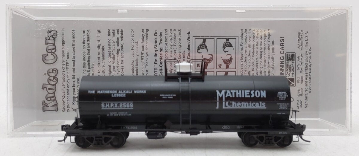 Kadee 9014 HO Mathieson Chemicals SHPX ACF 11000 gal Insulated Tank Car #2569