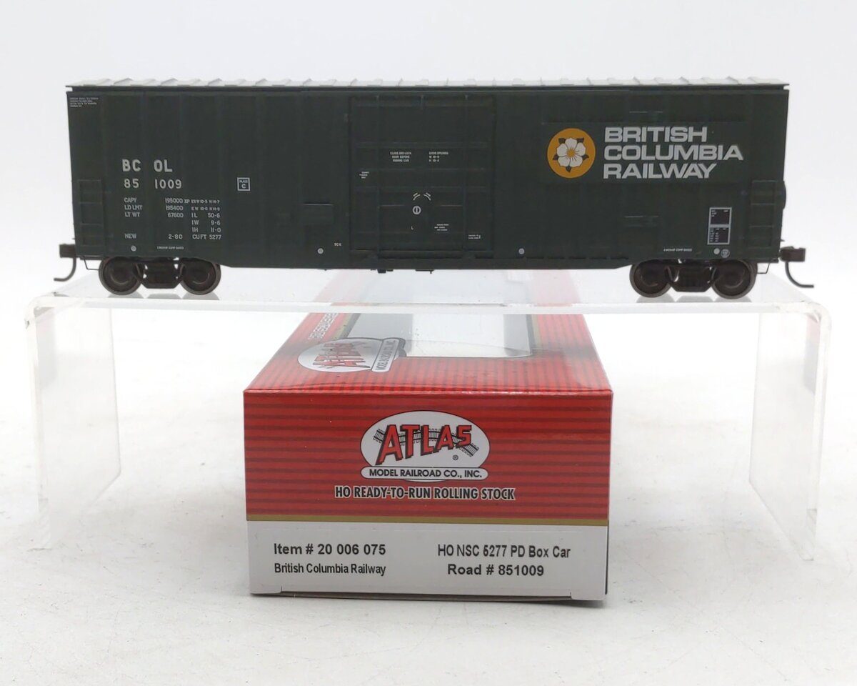 Atlas 20006075 HO British Columbia Railway NCS 5277 Plug Door Boxcar #851009