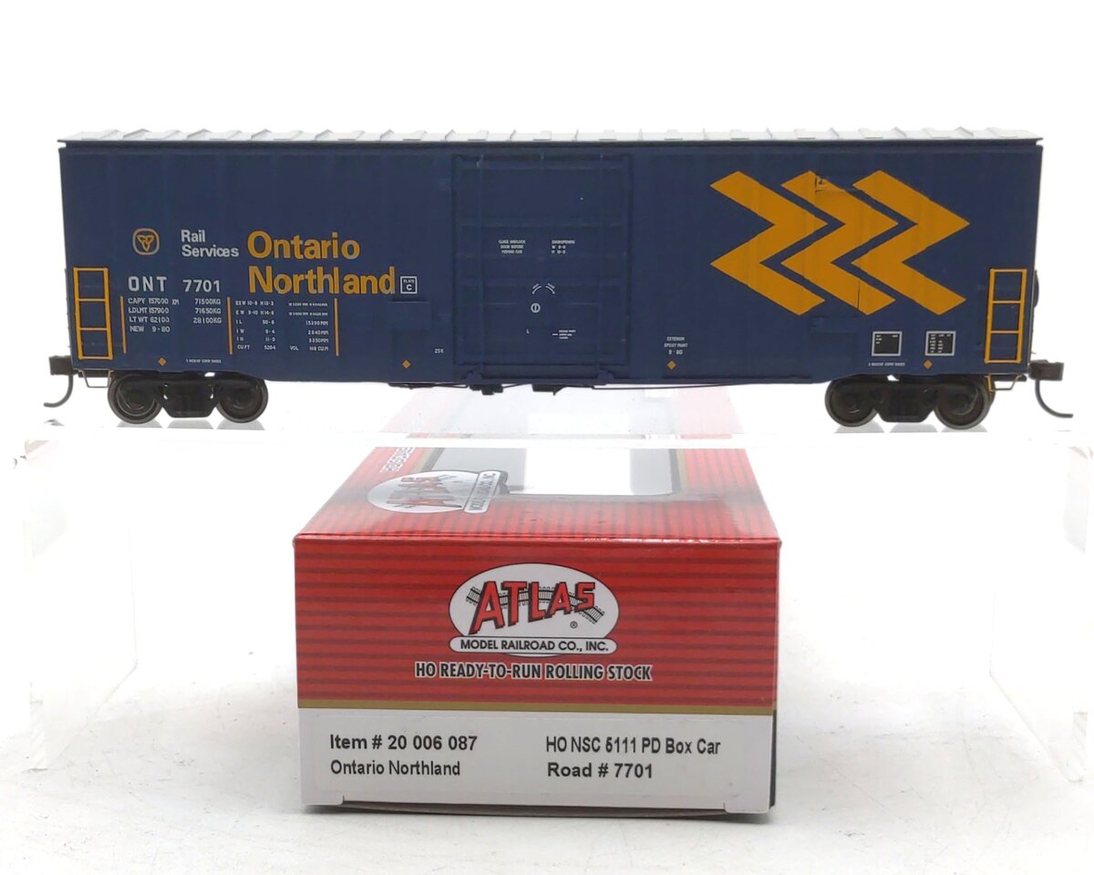 Atlas 20006087 HO Scale Ontario Northland NCS 5277 Plug Door Boxcar #7701