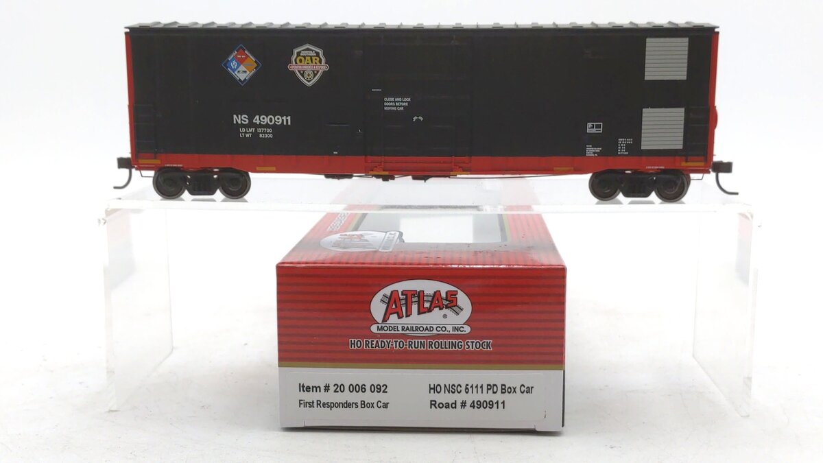 Atlas 20006092 HO NS First Responders Car NSC 5111 Plug Door Box Car #490911