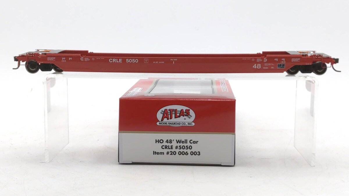Atlas 20006003 HO Coe Rail Leasing CRLE 48' All Purpose Well Car #5050
