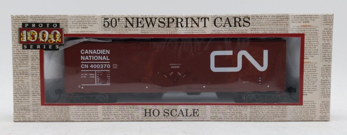 Proto 1000 300502 HO Scale Canadian National 50' Newsprint Boxcar #400370 LN/Box