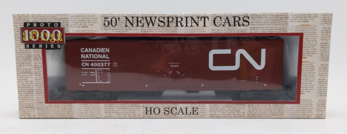 Proto 1000 300503 HO Scale Canadian National 50' Newsprint Boxcar #400377 LN/Box