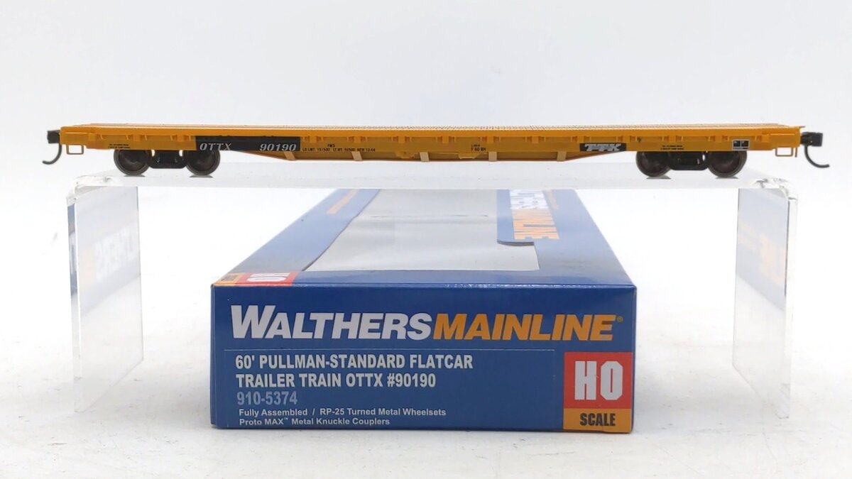 Walthers 910-5374 HO TTX OTTX RTR 60' Pullman-Standard Flatcar #90190