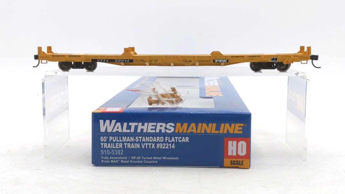 Walthers 910-5382 HO TTX VTTX RTR 60' Pullman-Standard Flatcar #92214