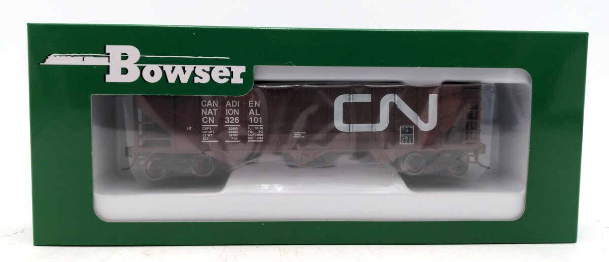 Bowser 42906 HO Canadian National 70-Ton 12-Panel 3-Bay Hopper RTR #326101 MT/Box