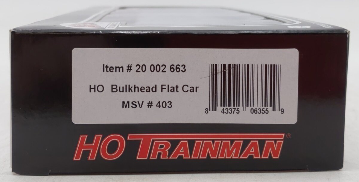Atlas 20002663 HO Scale MSV 62' Bulkhead Flat Car #403