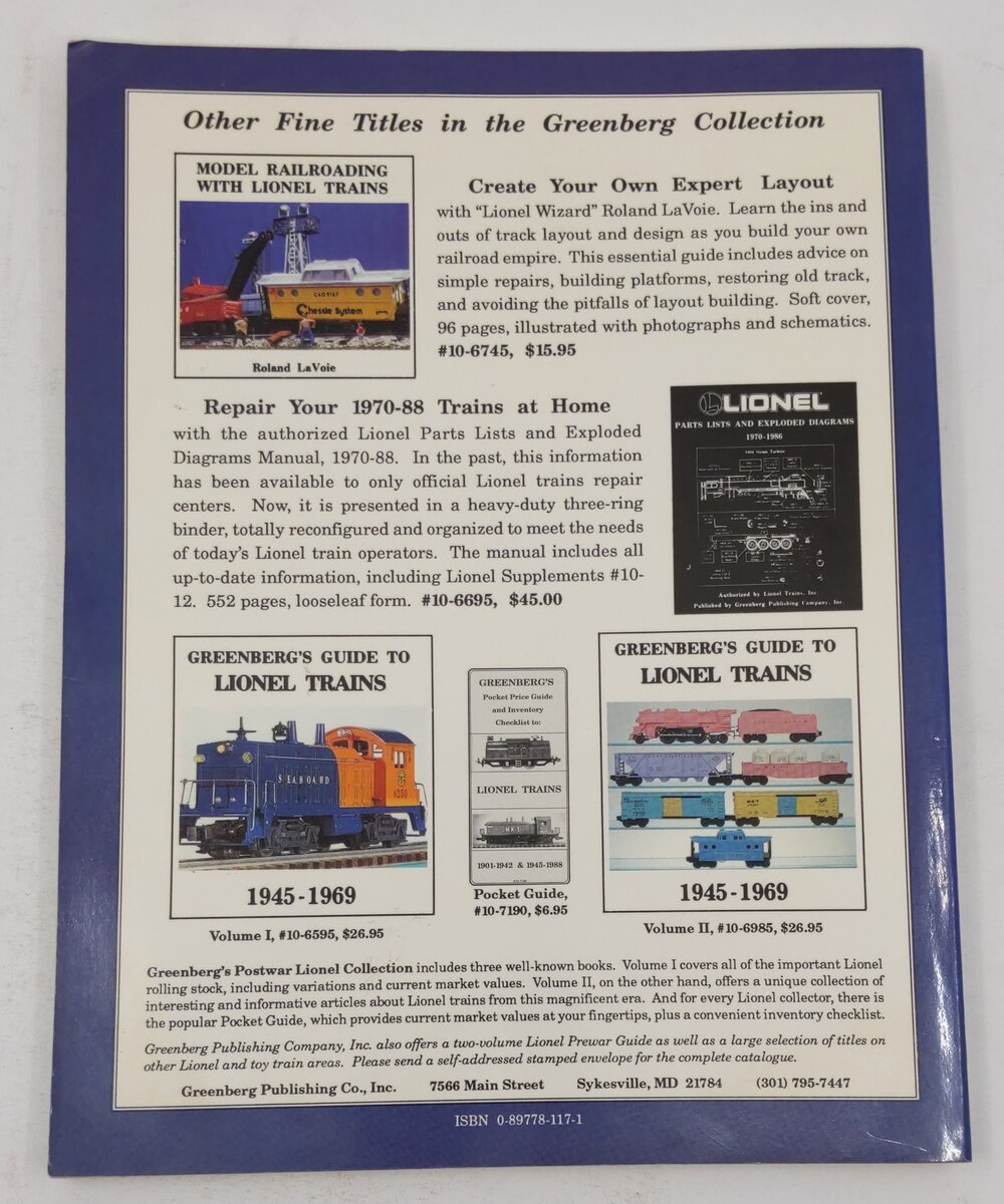 Greenberg's Guide to Lionel Trains, 1970-1988 Paperback Book By Roland LaVoie VG