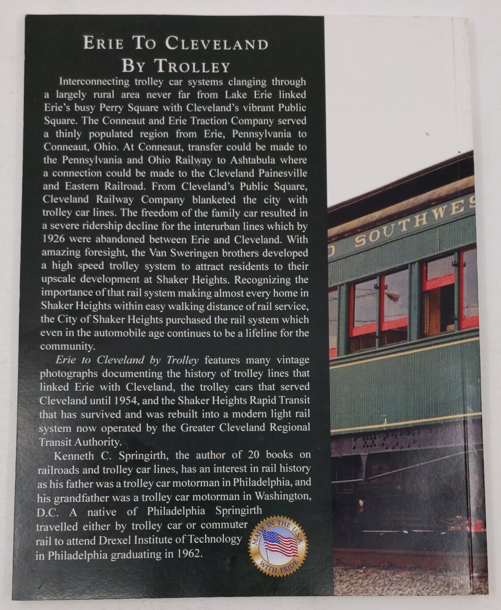 Erie to Conneaut by trolley Paperback Book By Kenneth C. Springirth EX