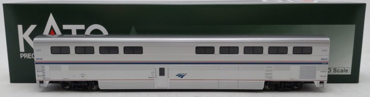 Kato 35-6074-1 HO Amtrak Superliner I Phase VI Diner #38028 w Interior Lighting