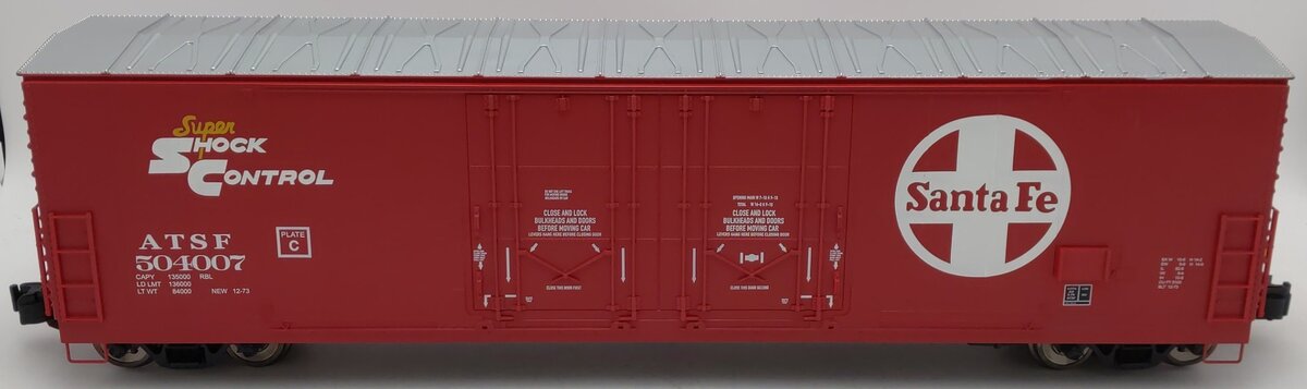 Bachmann 93551 G Santa Fe 53' Boxcar with Flashing EOT #504007 (Metal Wheels)