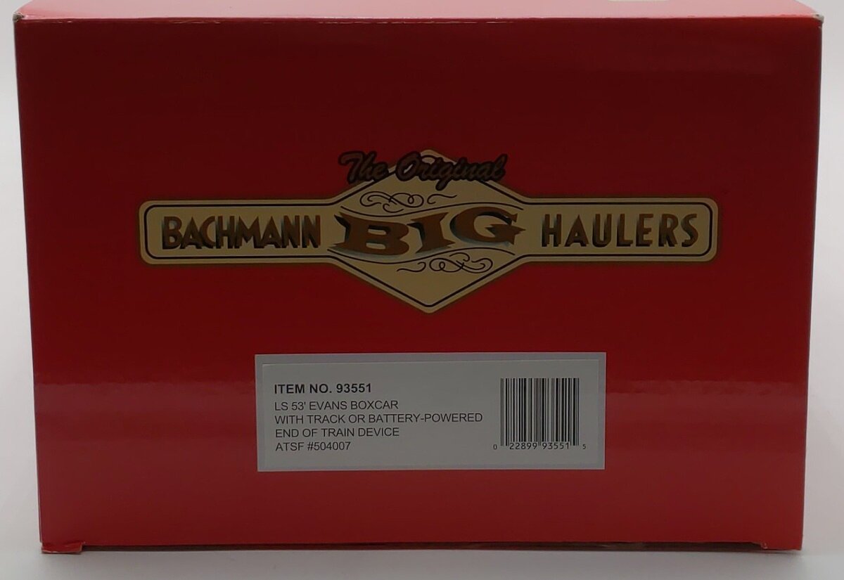 Bachmann 93551 G Santa Fe 53' Boxcar with Flashing EOT #504007 (Metal Wheels)