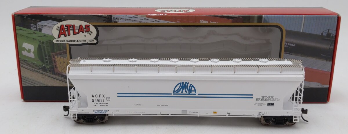 Atlas 1505-2 HO Scale OMYA ACF PressureAide Center Flow Hopper #51611 LN/Box
